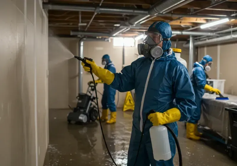 Basement Sanitization and Antimicrobial Treatment process in Franklin, MI