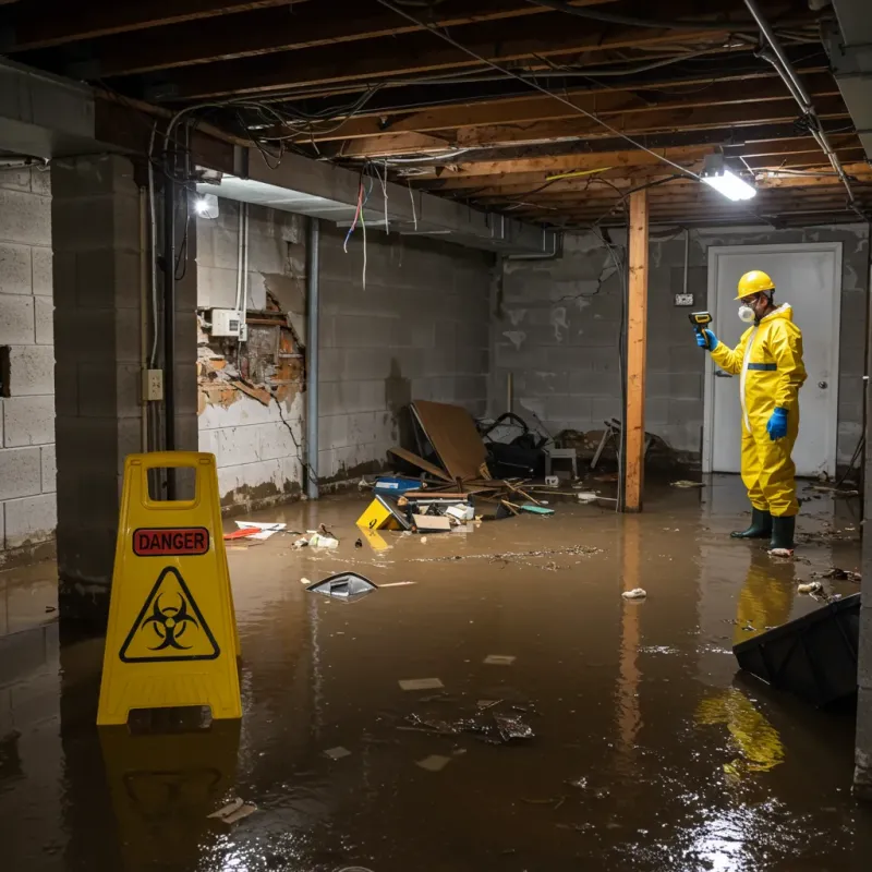 Flooded Basement Electrical Hazard in Franklin, MI Property