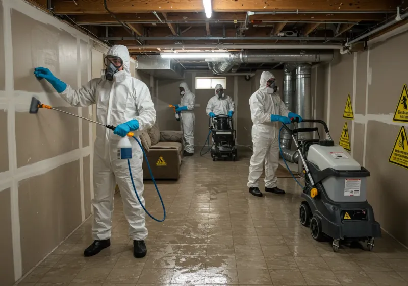 Basement Moisture Removal and Structural Drying process in Franklin, MI